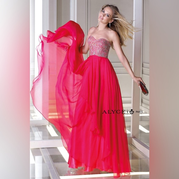 Alyce Paris Strapless Pink Gown with Sequin Bodice - Picture 1 of 7